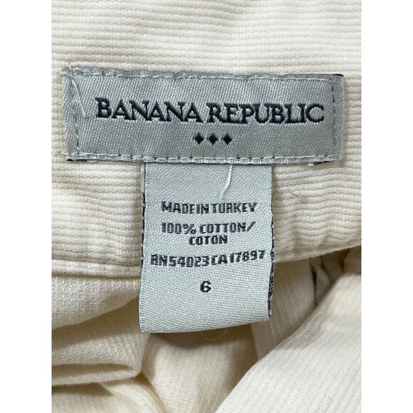 Banana Republic Womens Cream High-Waisted Slim Fit Pants With Hook Sz 6 - Picture 7 of 8